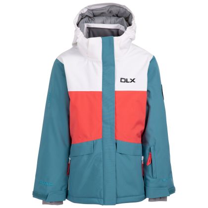 Kids  Ski Jacket Eliza in STORM BLUE, Front view on mannequin