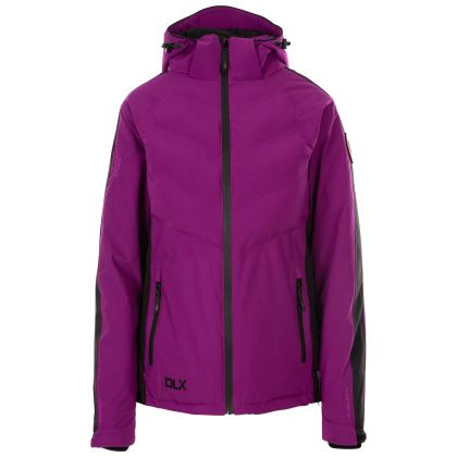 Women's DLX Ski Jacket Gabriella in Wild purple, Front view on mannequin
