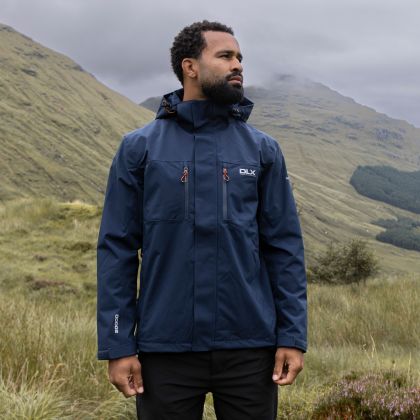 DLX Mens Waterproof Jacket Oswalt in Navy