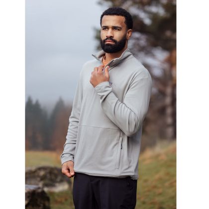 DLX Mens 1/2 Zip Neck Fleece Sebastian in Greystone