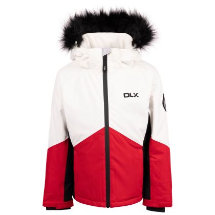 Trespass DLX Girls Ski Jacket Shelbie in Red, Front view on mannequin